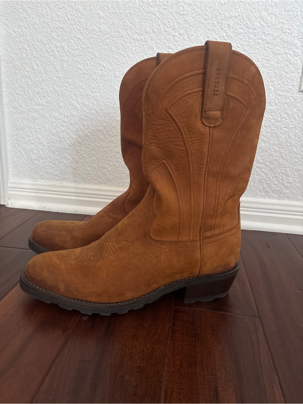 Tecovas Tan Suede Cowboy Boots 11-D